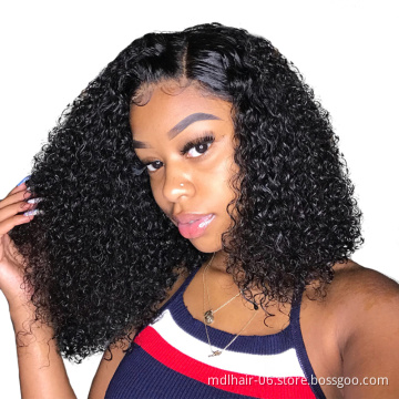 Wholesale Jerry Curly Virgin Cuticle Aligned Hair 4*4 Closure Short Bob Wigs Mink Brazilian Human Hair 4*4 Lace Closure Wigs